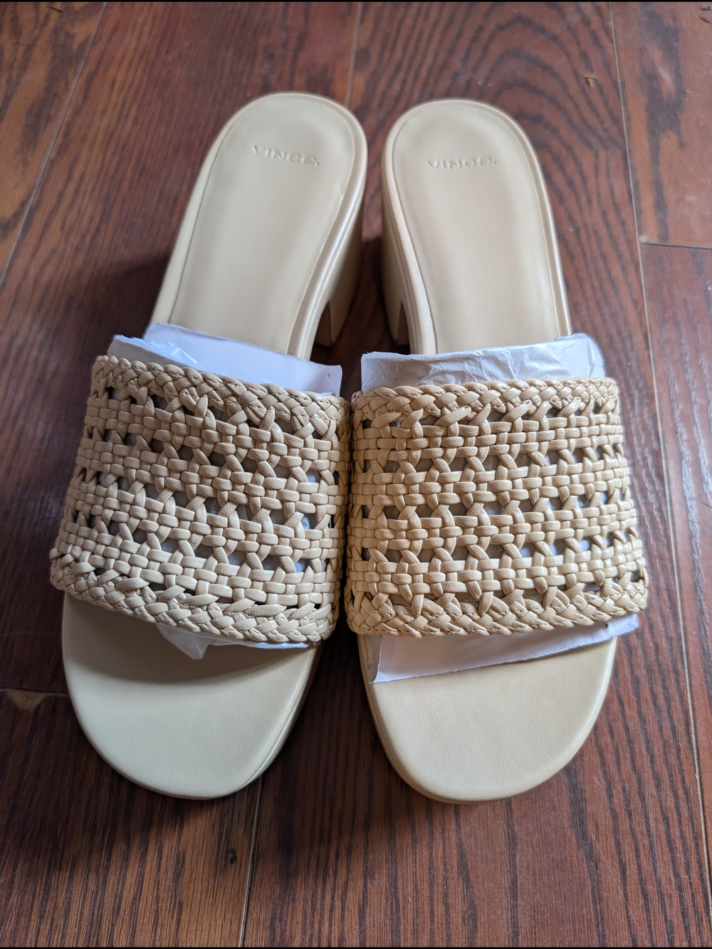 Vince Margo Woven Platform Mules Beige US 10 New Box Spring Summer 90s Y2K Boho - Picture 4 of 8